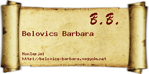 Belovics Barbara névjegykártya